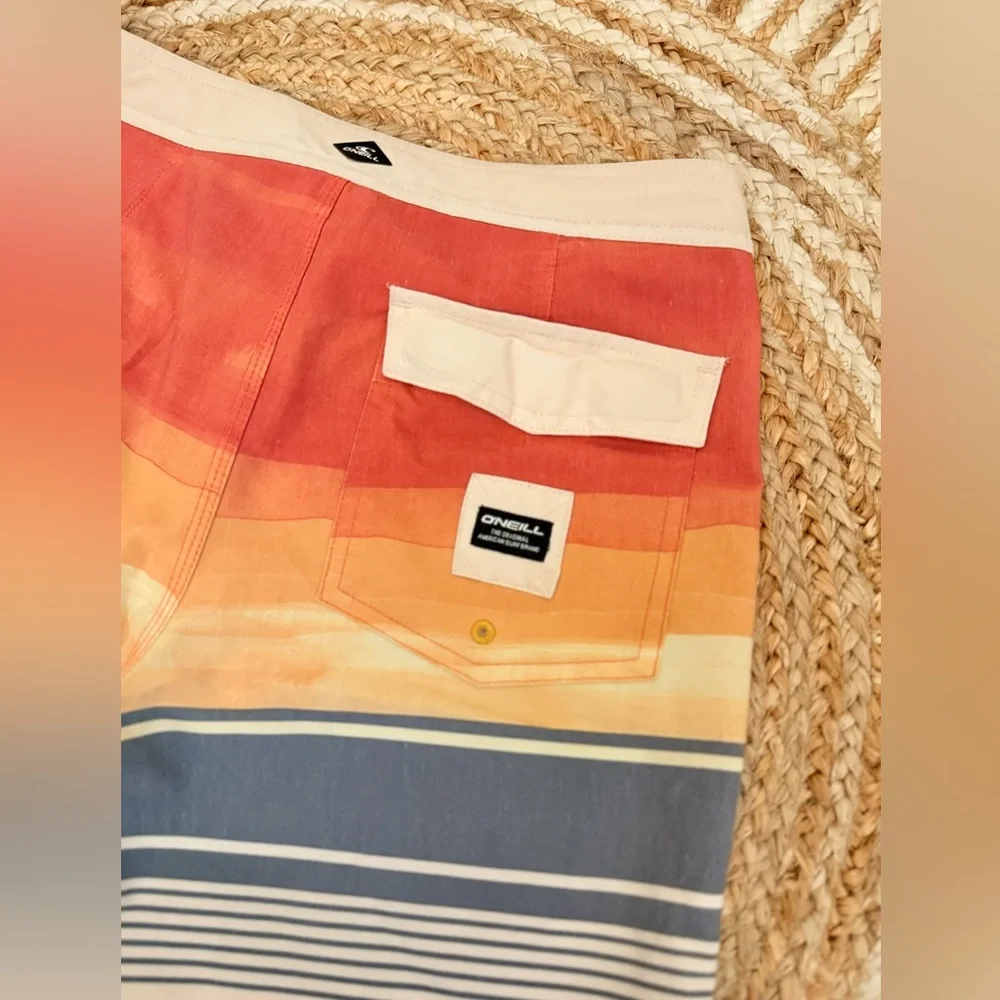 🌾 O'Neill Red and Orange‎ Board Shorts Retro Swimwear